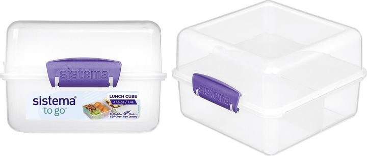 Image du produit Sistema Lunchbox Cube to go 3 compartiments 14,5x15x9,6cm couleurs assorties