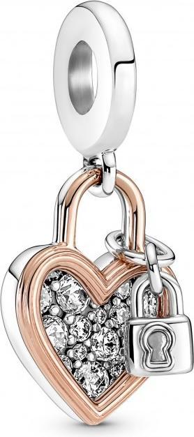 Actual product image Pandora Two Tone Rose Collection Heart Castle
