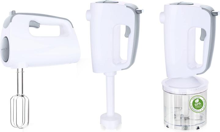 Produktbild Emerio Handmixer mit Knethaken, Quirle, Zerkleinerer (300 W)