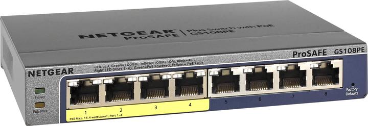 Image du produit Netgear Gs108pe-300eus (8 ports)