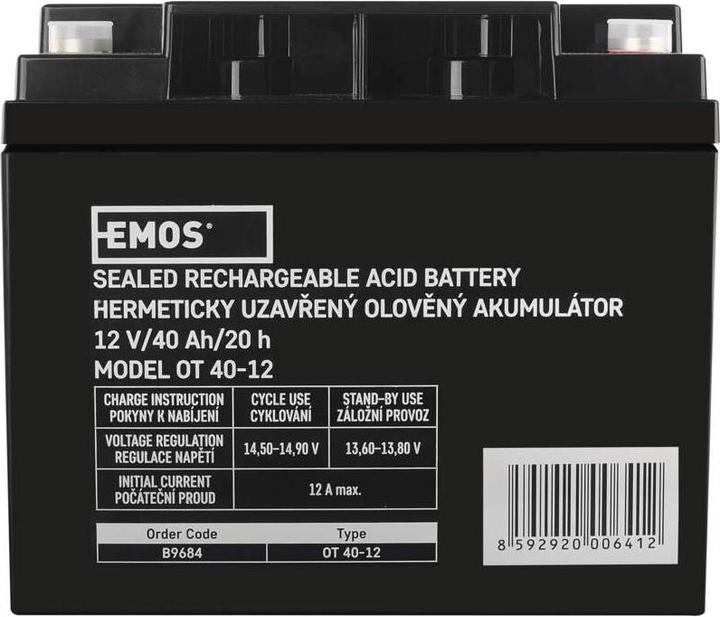 Produktbild Emos Wartungsfreier Blei-Akku 12 V/40 Ah M6 (1 Stk., Gerätespezifisch, 40000 mAh)