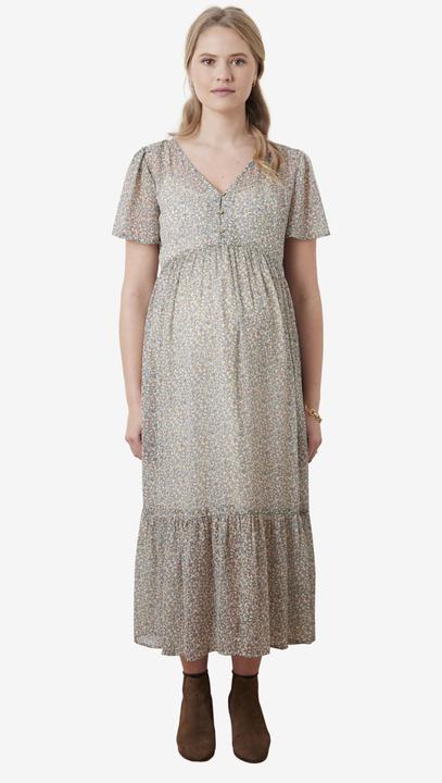 Actual product image Vertbaudet Maxi dress with flounces for pregnancy & breastfeeding (34)