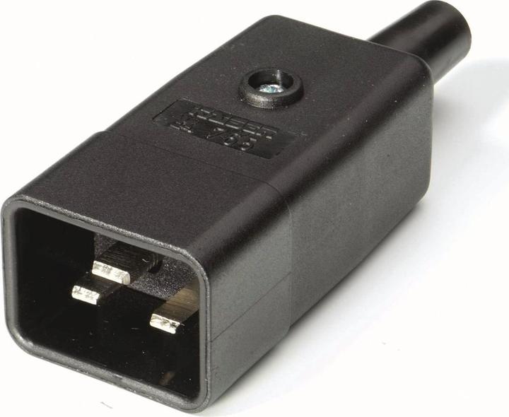 Image du produit Elbro Fiche d'appareils type C20 (I) 16A 230VAC droit max.70°C noir IP20