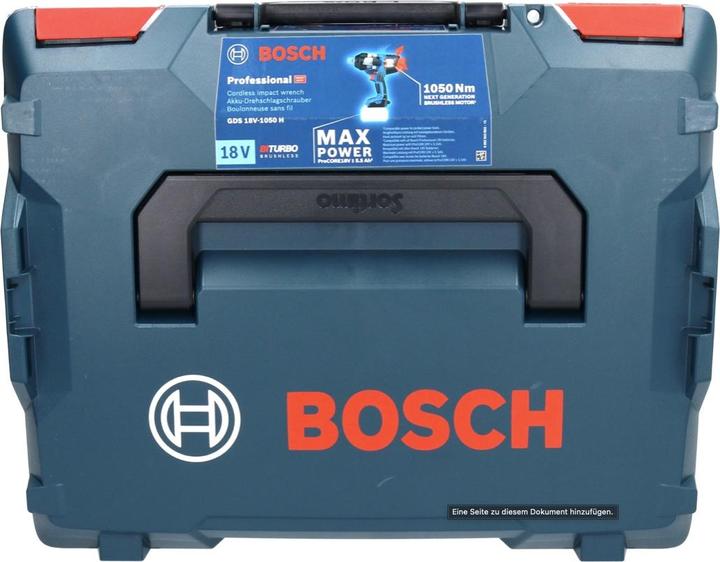 Immagine prodotto Bosch Professional Avvitatore a impulsi a batteria GDS 18V-1050 H, 2 batterie ProCORE18V 5.5Ah, caricabatterie, L-BOXX (Batteria ricaricabile)