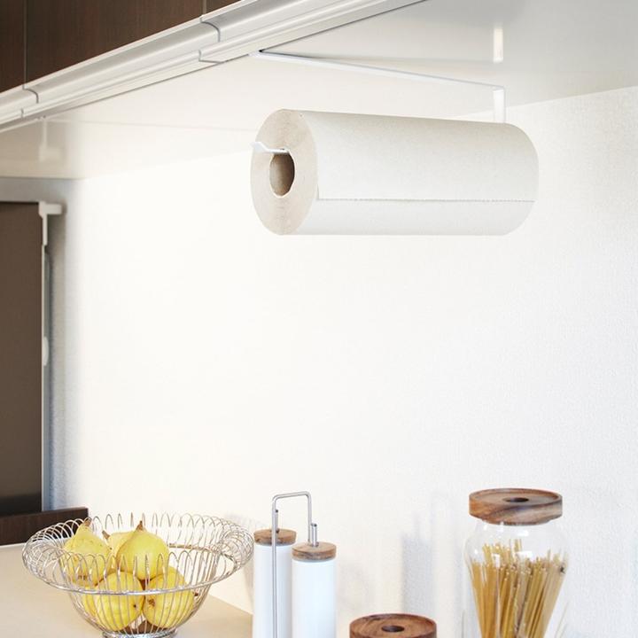 Actual product image Yamazaki TOWER under-shelf kitchen roll holder