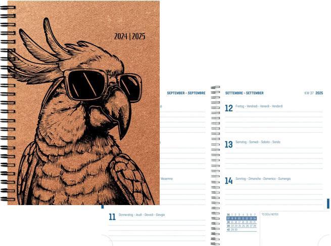 Image du produit Simplex Agenda scolaire Leather 24/25 500404.25 1W/2S 17M Kakadu ML 12x16.5cm (Allemand)