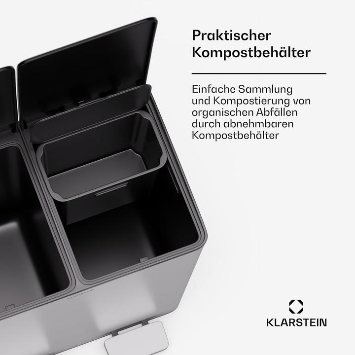 Actual product image Klarstein Mülleimer mit Mülltrennsystem und Kompostbehälter (43 l)