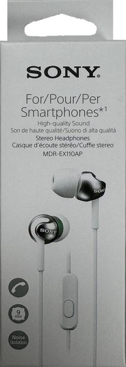 Actual product image Sony Mdr-Ex110ap (No noise cancelling, Cable)