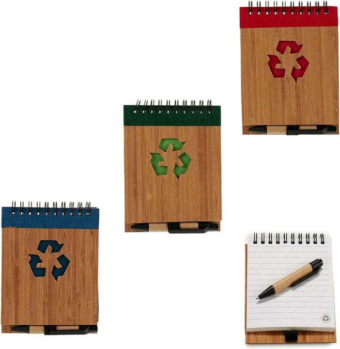 Immagine prodotto Pincello Mini raccoglitore ad anelli con biro in bambù 1 x 10 x 13 cm (24 pezzi) (10 x 13 cm)