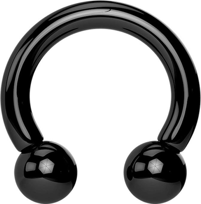 Produktbild Star Piercing Circular Barbell schwarz mit zwei Kugeln (Acryl, ohne Messing)