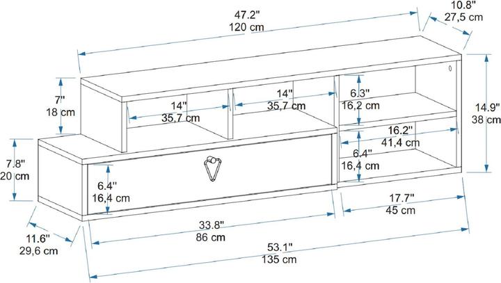 Image du produit Kalune Design Nicholas (120 x 27.5 x 38 cm)