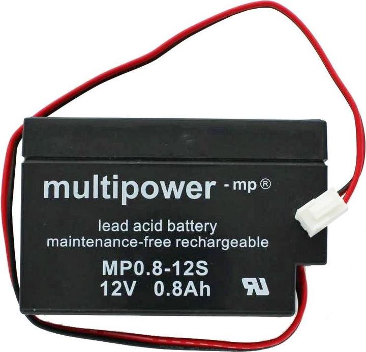 Image du produit Multipower MP0,8-12 Batterie au plomb rechargeable avec connecteur JST, MP0.8-12S (12V)