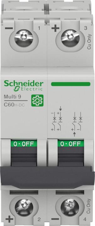 Actual product image Schneider Electric SE M9U31210 Multi 9 OEM circuit-breaker C60H-DC 2-pole 10A K-Char. 500V-DC UL1077