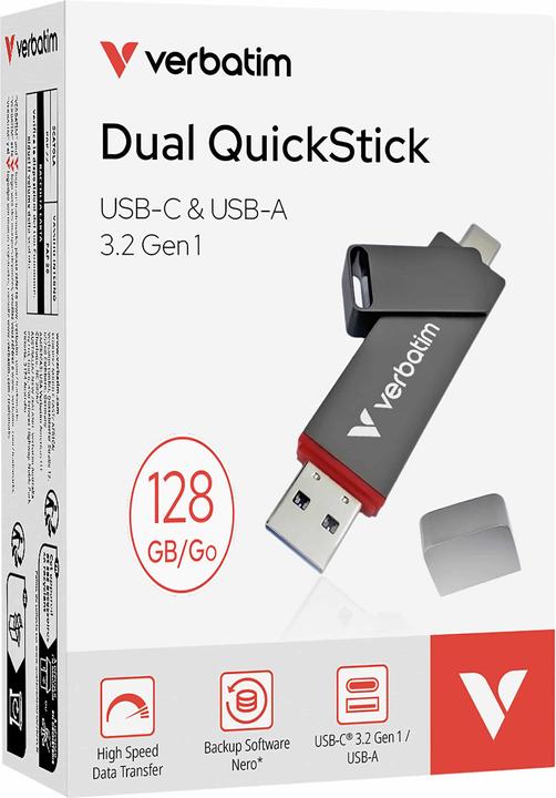Immagine prodotto Verbatim Dual QuickStick (128 GB, USB-A, USB-C)