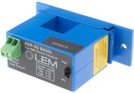 Immagine prodotto LEM Trasformatore di corrente serie AKR, ingresso 50A, 50:1, uscita 4... 20 mA, foro 21,7 mm, 24 V CC