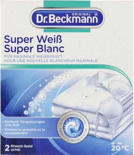Image du produit Dr. Beckmann Super blanc (2 Cycles de lavage, Lingettes)