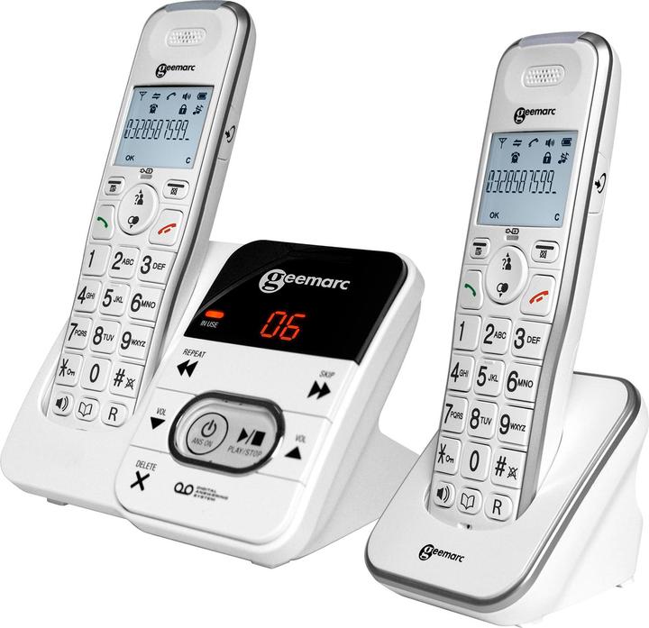Produktbild Geemarc AMPLIDECT 295-2 Schnurloses Seniorentelefon Anrufbeantworter Beleuchtetes Display Weiss