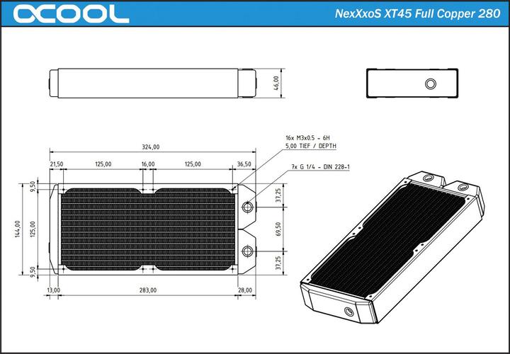 Actual product image Alphacool XT45 Full Copper 280mm (140 mm)