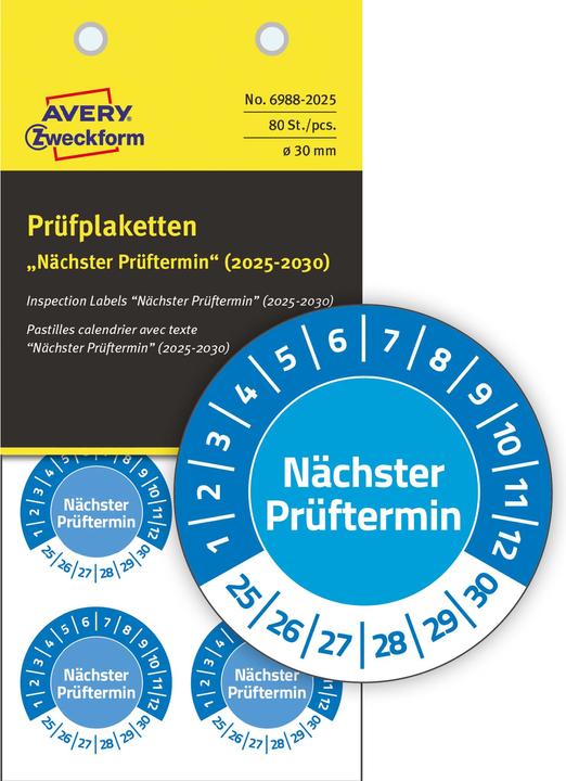Produktbild Avery Prüfplaketten