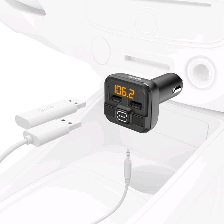 Actual product image Hama FM transmitter with AUX-IN + USB-IN