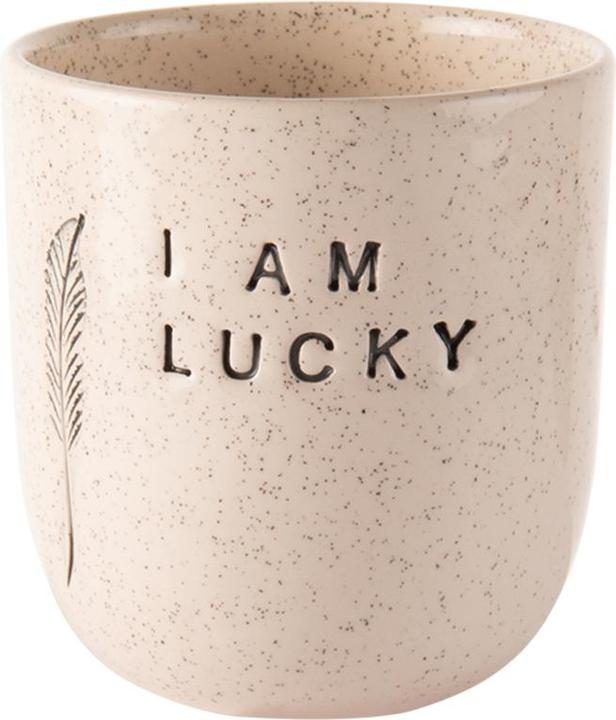 Feeling Good Inside Coffee mug I am lucky cream 8.5 cm (1 x)