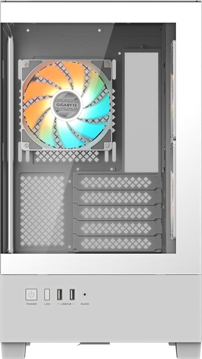 Productafbeelding Gigabyte Kast GB-C201PI - Mid tower - 2xUSB 3.0 - 3x 120mm ARGB ventilator - wit (mATX, Mini-ITX)