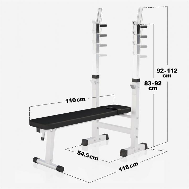 Actual product image Gorilla Sports Weight bench barbell set plastic 38kg-70kg