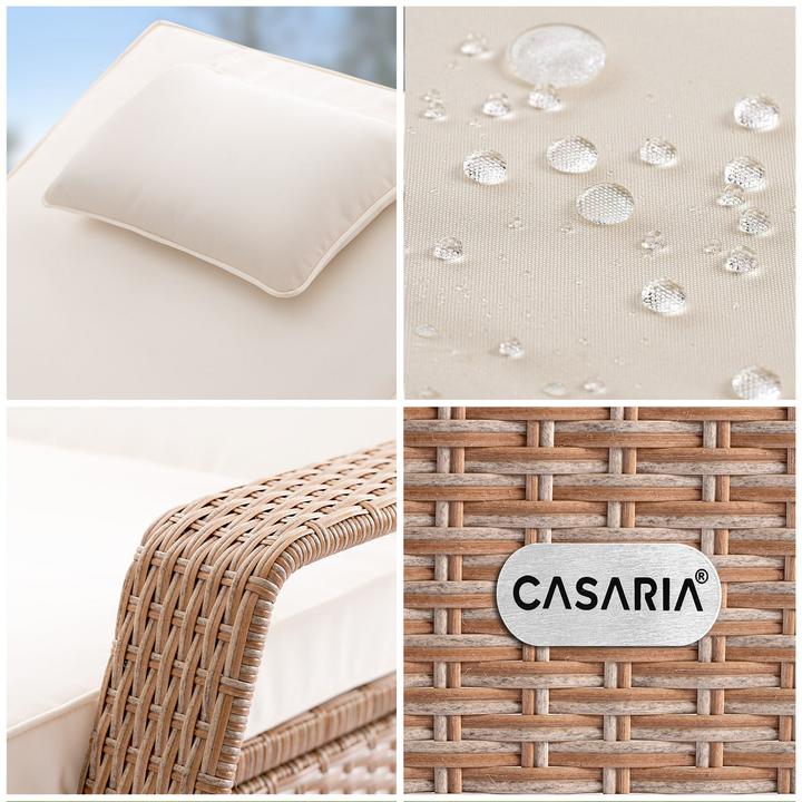 Image du produit Casaria Chaise longue de jardin en poly rotin (193 cm)