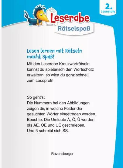 Actual product image Ravensburger Leserabe Rätselspass - Kreuzworträtsel zum Lesenlernen - 2. Lesestufe (German, Martine Richter, Anne Karen Rasch, Heribert Schulmeyer, 2022)