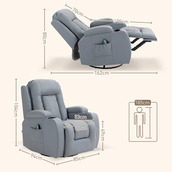 Immagine prodotto Swisshandel24 Poltrona relax funzione massaggio funzione reclinazione elettrica funzione dondolo funzione