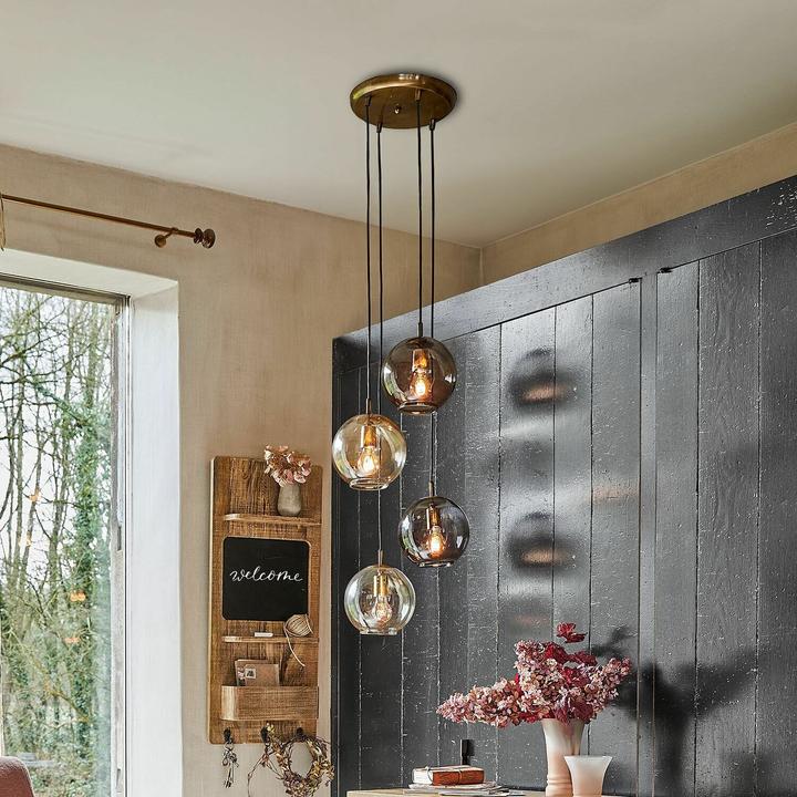 Image du produit Loberon Lampe à suspendre Brontille brun/laiton vieilli (E27)