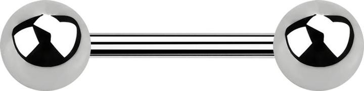 Actual product image Star Piercing Barbell silver with two balls (without brass, Titanium G23)