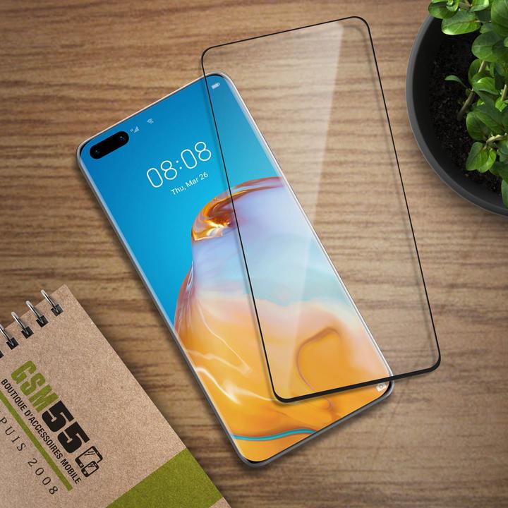 Actual product image Akashi 9H Displayschutzfolie für Huawei P40 – Rand Schwarz (1 Piece, Huawei P40)