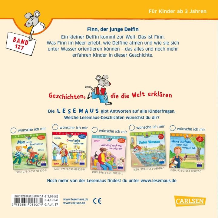 Actual product image Finn, der junge Delfin (German, Annette new farmer, 2012)