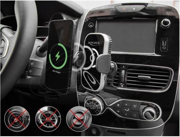 Produktbild Delock Wireless Car Charger Smartphone Halterung mit Ladefun