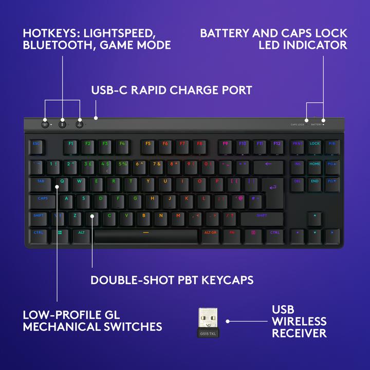 Image du produit Logitech G G515 Lightspeed TKL (CH, Sans fil)