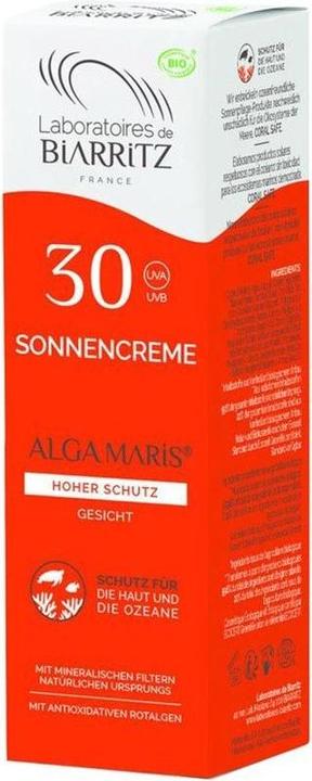 Image du produit Laboratoires de Biarritz Alga Maris Crème solaire bio (Crème solaire visage, SPF 30, 50 ml, 81 g)