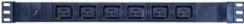 Actual product image Exertis Connect 19" PDU 6 x IEC19 socket in aluminium housing 1U, 3 x 1.5mm cable 2.5m, RAL 9005 black