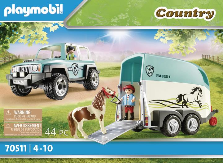 Immagine prodotto Playmobil Auto con rimorchio pony (70511, Paese Playmobil)