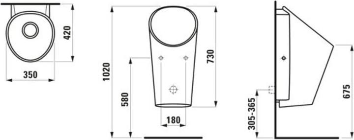 Produktbild Laufen Lema Absauge-Urinal, L/B/H: 350/420/730 mm, wasserlos, H843197 (Absaugsiphon)