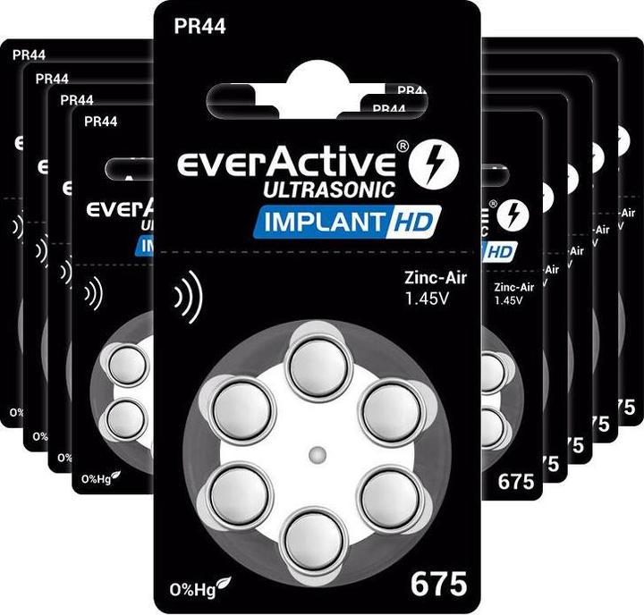 Image du produit Everactive Ultrasonic Implant HD 675 - Piles pour appareils auditifs (60 pcs, PR44)