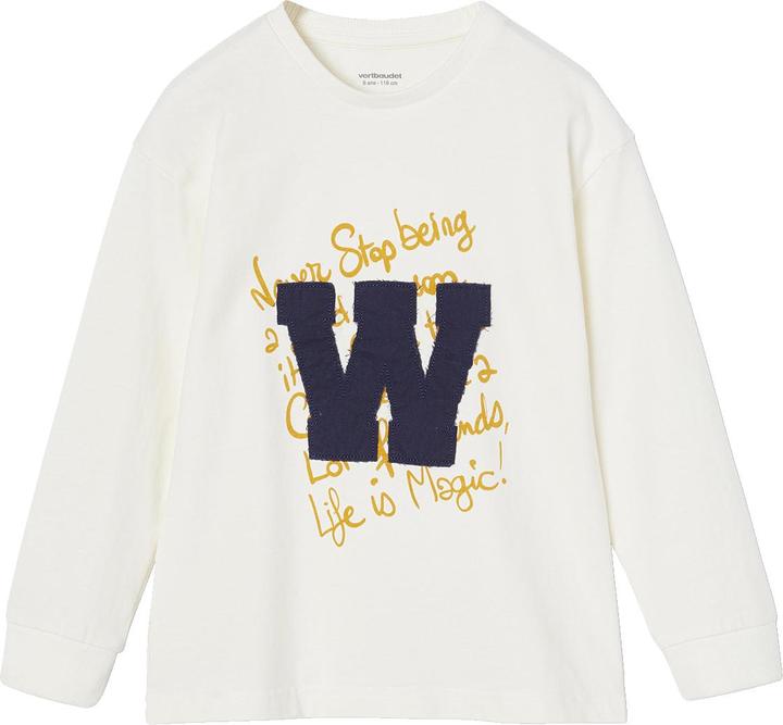 Vertbaudet Jungen Shirt mit Buchstaben-Applikation, Recycling-Baumwolle