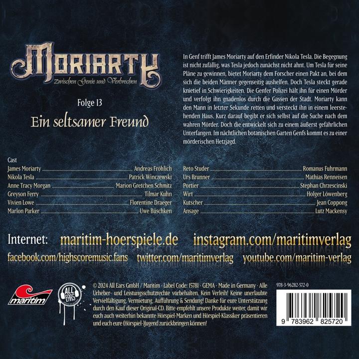 Produktbild Moriarty 13 - Ein Seltsamer Freund (Moriarty - Zwischen Genie Und Verbrechen, Deutsch)