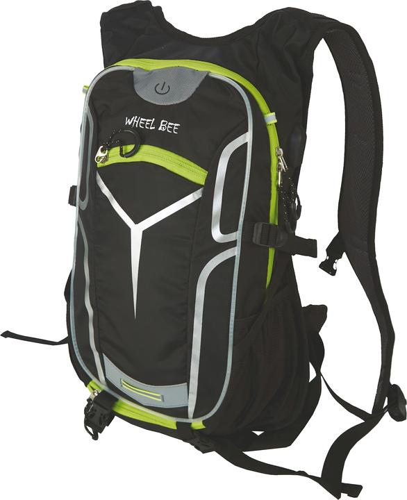 Actual product image Wheel Bee Bike Backpack Stelvio Black, 46x32x20 cm, volume 18l, LED, Batt. 2xCR2032 incl. (18 l)