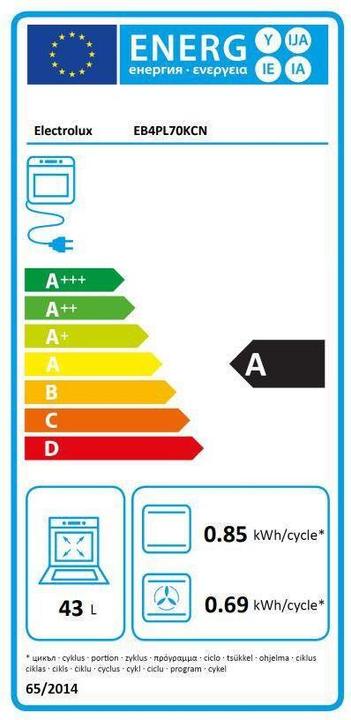 Label énergétique Electrolux Eb4pl70kcn
