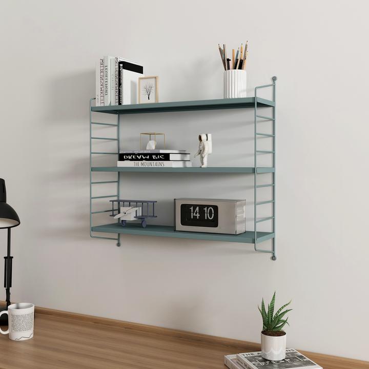 Actual product image En.Casa Modular wall shelf Strängnäs set of 3 grey blue