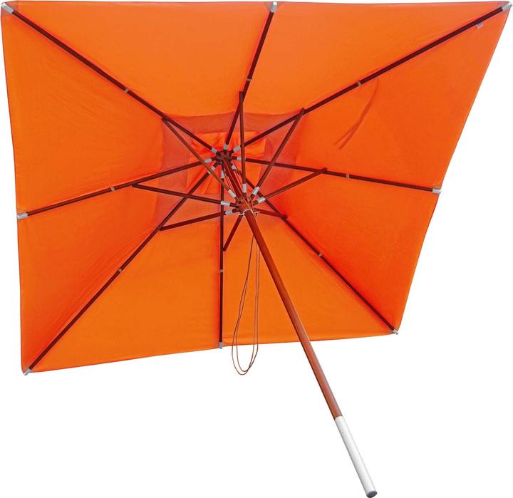 Image du produit Swisshandel24 Gastronomie Parasol en bois, Parasol de jardin, Polyester/bois 14kg, carré 3x3m corde antichoc - t (3 m)