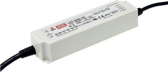 Actual product image MeanWell LED driver 60W 1.12A 32.4... 54V IP67