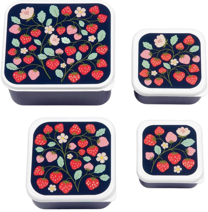 Immagine prodotto A Little Lovely Company Scatola per il pranzo, set da 4, fragole