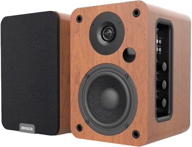 Actual product image Aiwa ASP-A200 Active Speaker Pair, brown (1 pair, 25 W)
